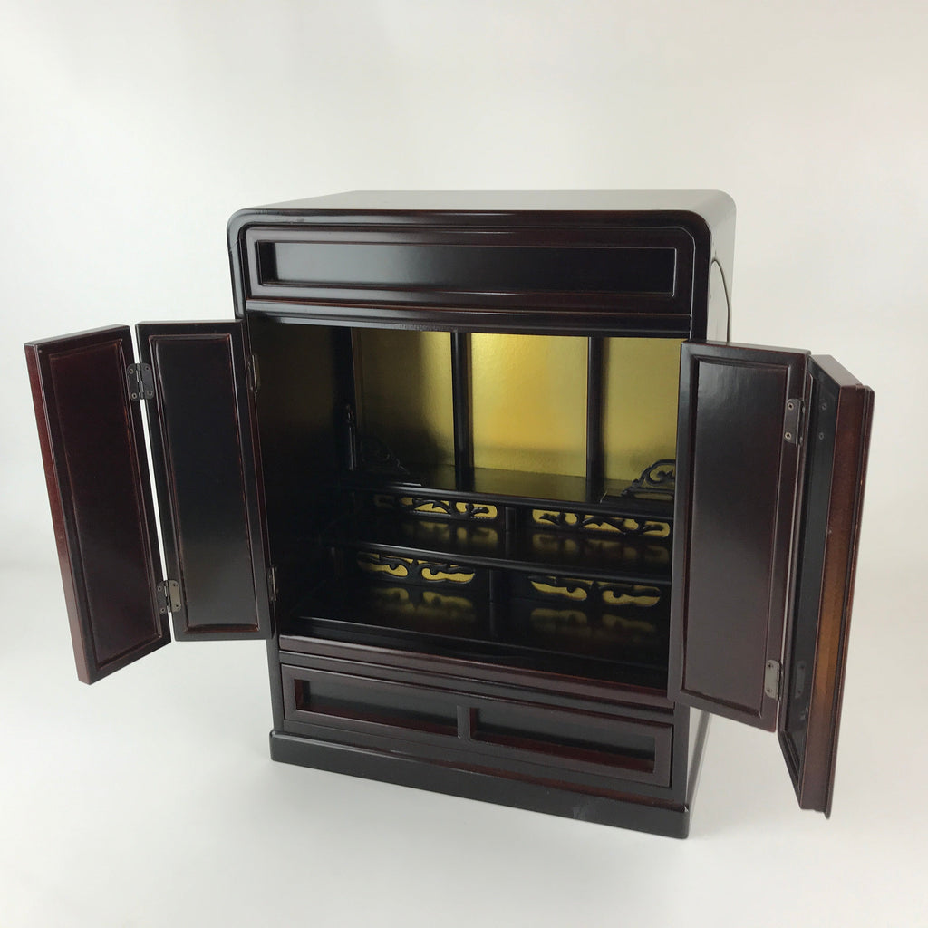 Japanese Wooden Buddhist altar Cabinet Butsudan Vtg Electric Light T318