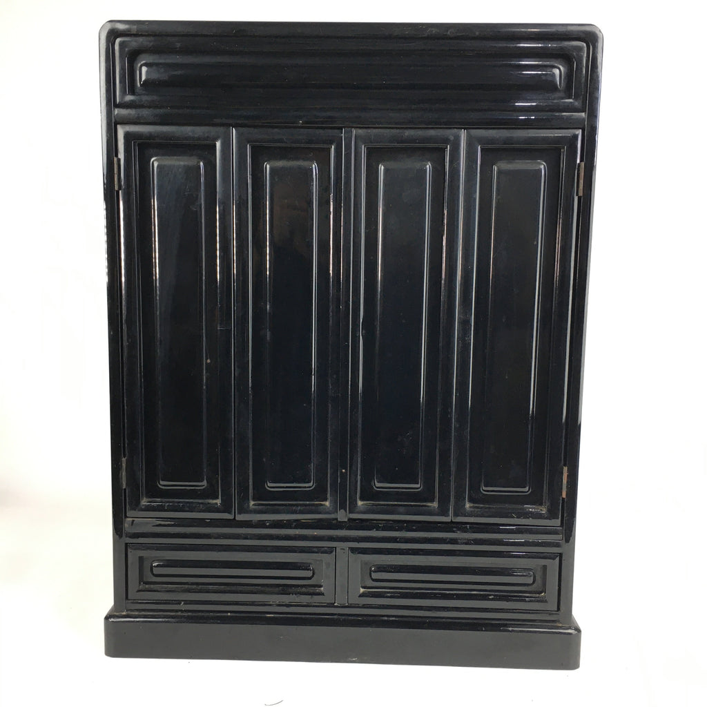 Japanese Wooden Buddhist altar Vtg Butsudan Wood Cabinet Black T248
