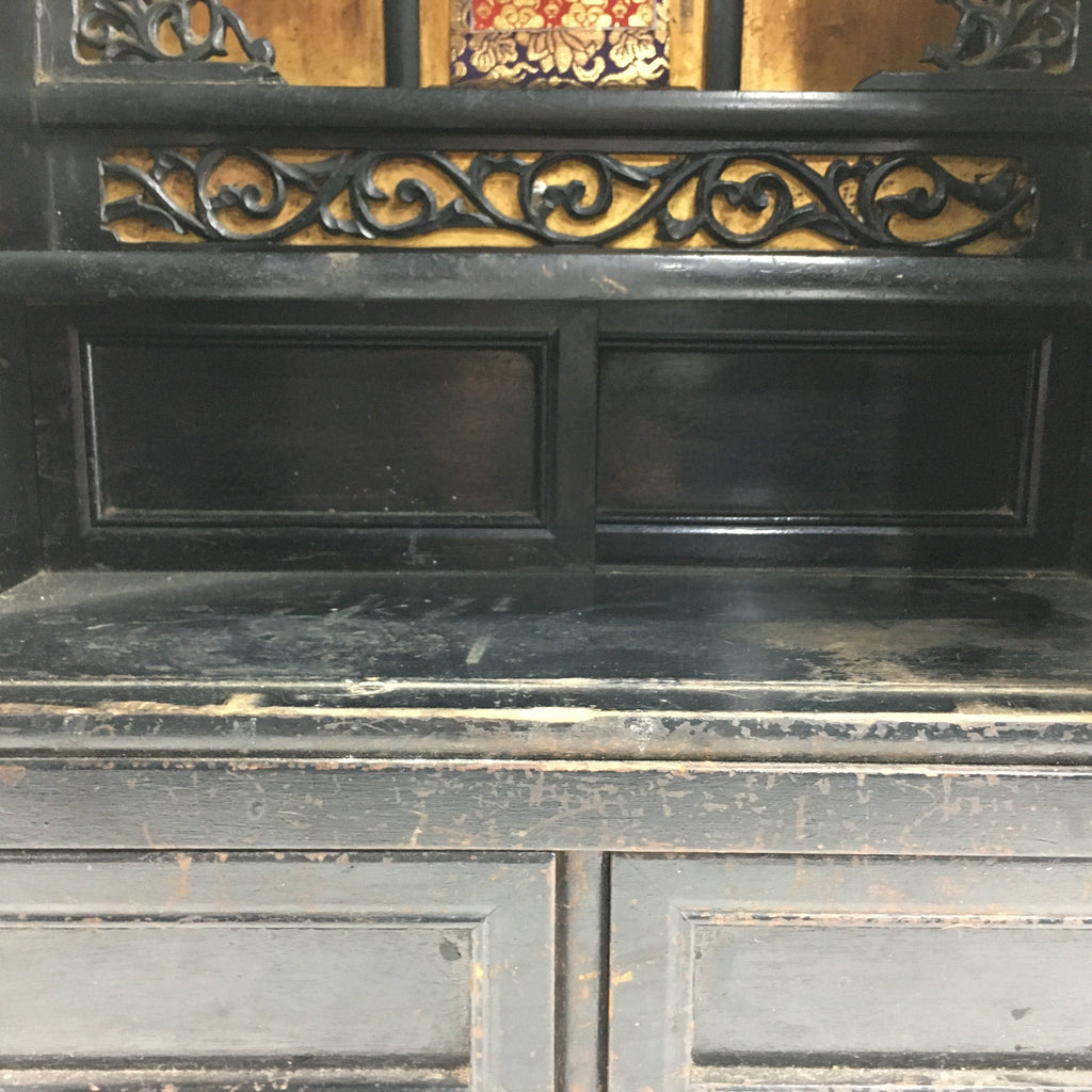 Japanese Wooden Buddhist altar Vtg Butsudan Wood Cabinet Black T259