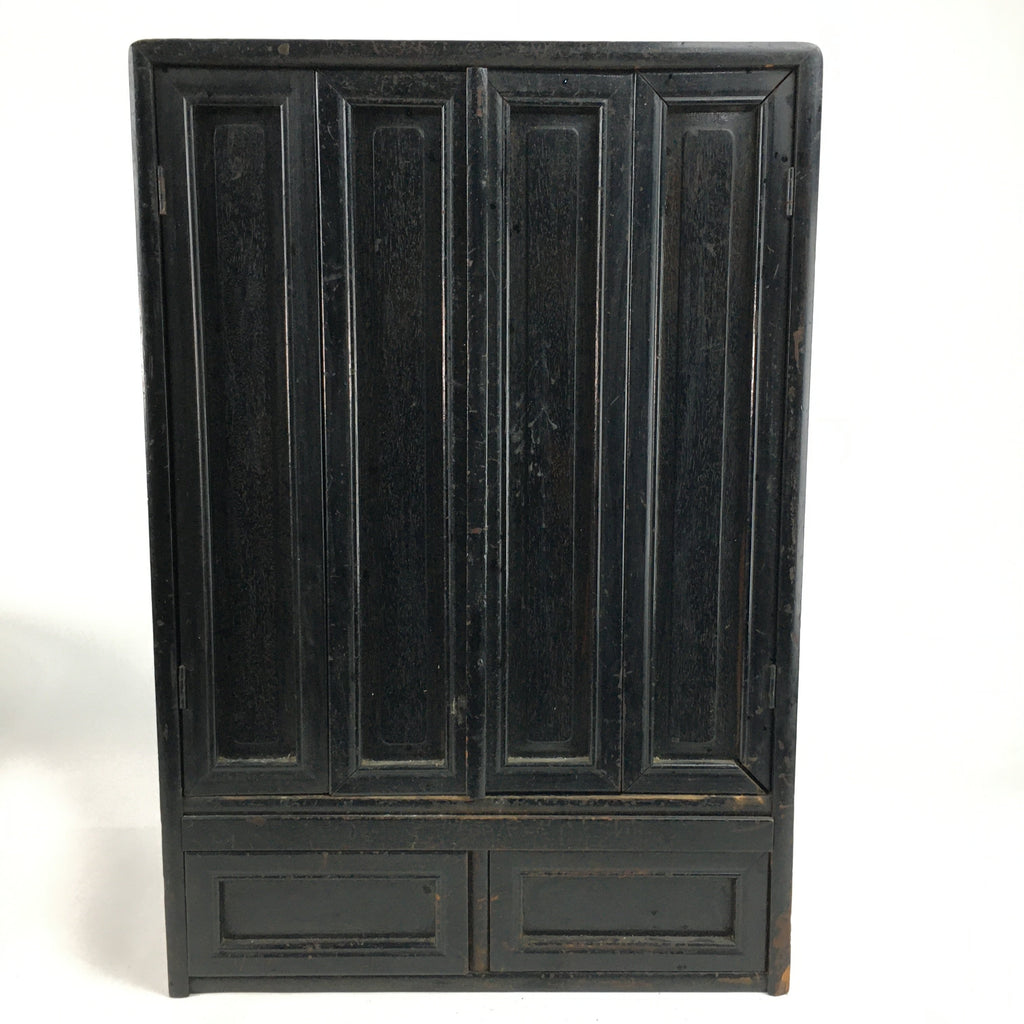 Japanese Wooden Buddhist altar Vtg Butsudan Wood Cabinet Black T259