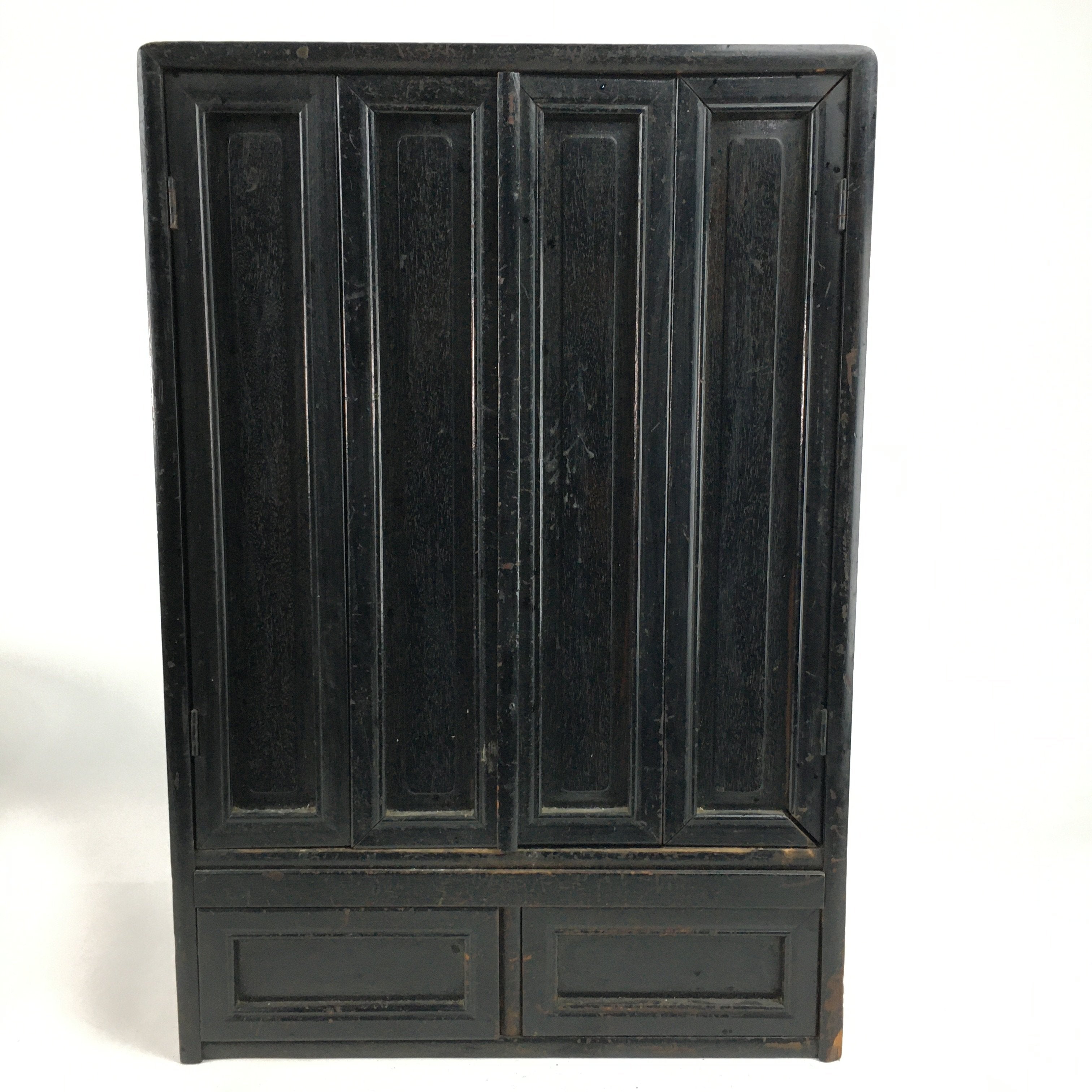 Japanese Wooden Buddhist altar Vtg Butsudan Wood Cabinet Black T259