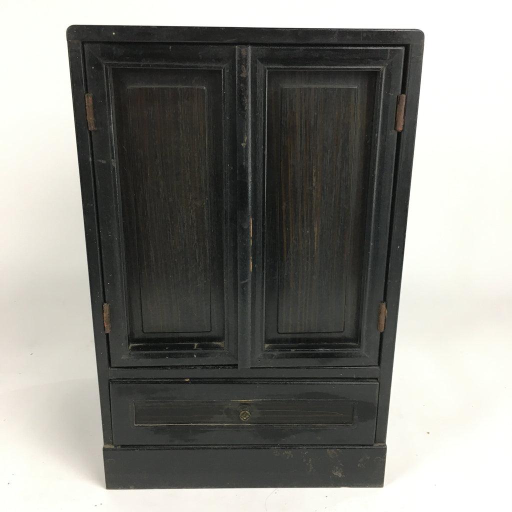 Japanese Wooden Buddhist altar Vtg Butsudan Wood Cabinet Black T264