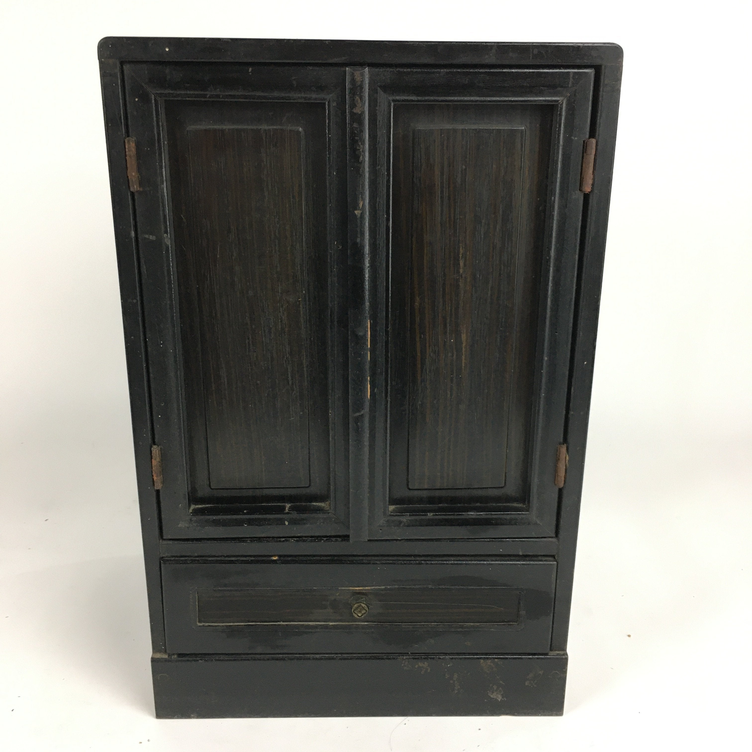 Japanese Wooden Buddhist altar Vtg Butsudan Wood Cabinet Black T264