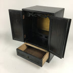Japanese Wooden Buddhist altar Vtg Butsudan Wood Cabinet Black T264