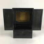 Japanese Wooden Buddhist altar Vtg Butsudan Wood Cabinet Black T264