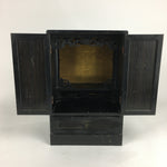 Japanese Wooden Buddhist altar Vtg Butsudan Wood Cabinet Black T264