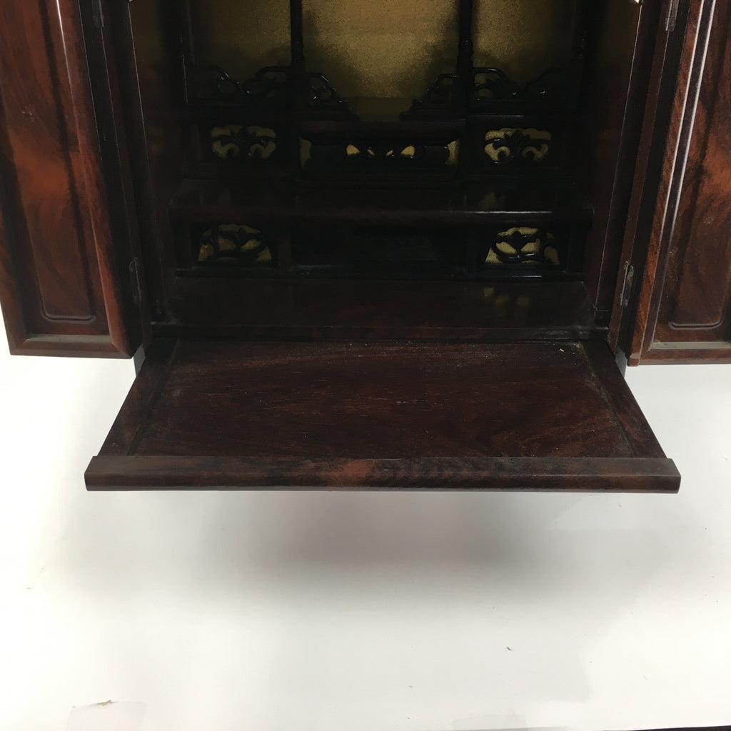 Japanese Wooden Buddhist altar Vtg Butsudan Wood Cabinet Brown T243