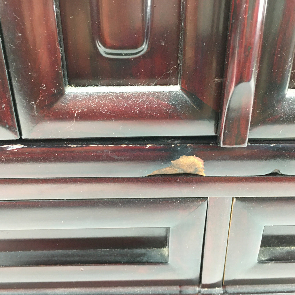 Japanese Wooden Buddhist altar Vtg Butsudan Wood Cabinet Reddish-Brown T249