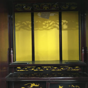 Japanese Wooden Buddhist altar Vtg Butsudan Wood Cabinet Reddish-Brown T249
