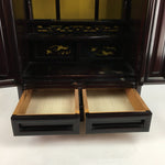 Japanese Wooden Buddhist altar Vtg Butsudan Wood Cabinet Reddish-Brown T249