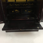 Japanese Wooden Buddhist altar Vtg Butsudan Wood Cabinet Reddish-Brown T249