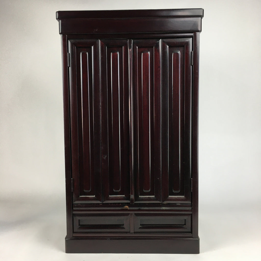 Japanese Wooden Buddhist altar Vtg Butsudan Wood Cabinet Reddish-Brown T249