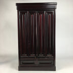 Japanese Wooden Buddhist altar Vtg Butsudan Wood Cabinet Reddish-Brown T249