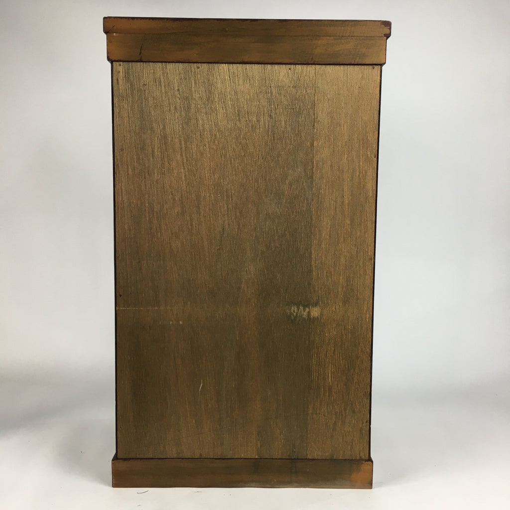 Japanese Wooden Buddhist altar Vtg Butsudan Wood Cabinet Reddish-Brown T249