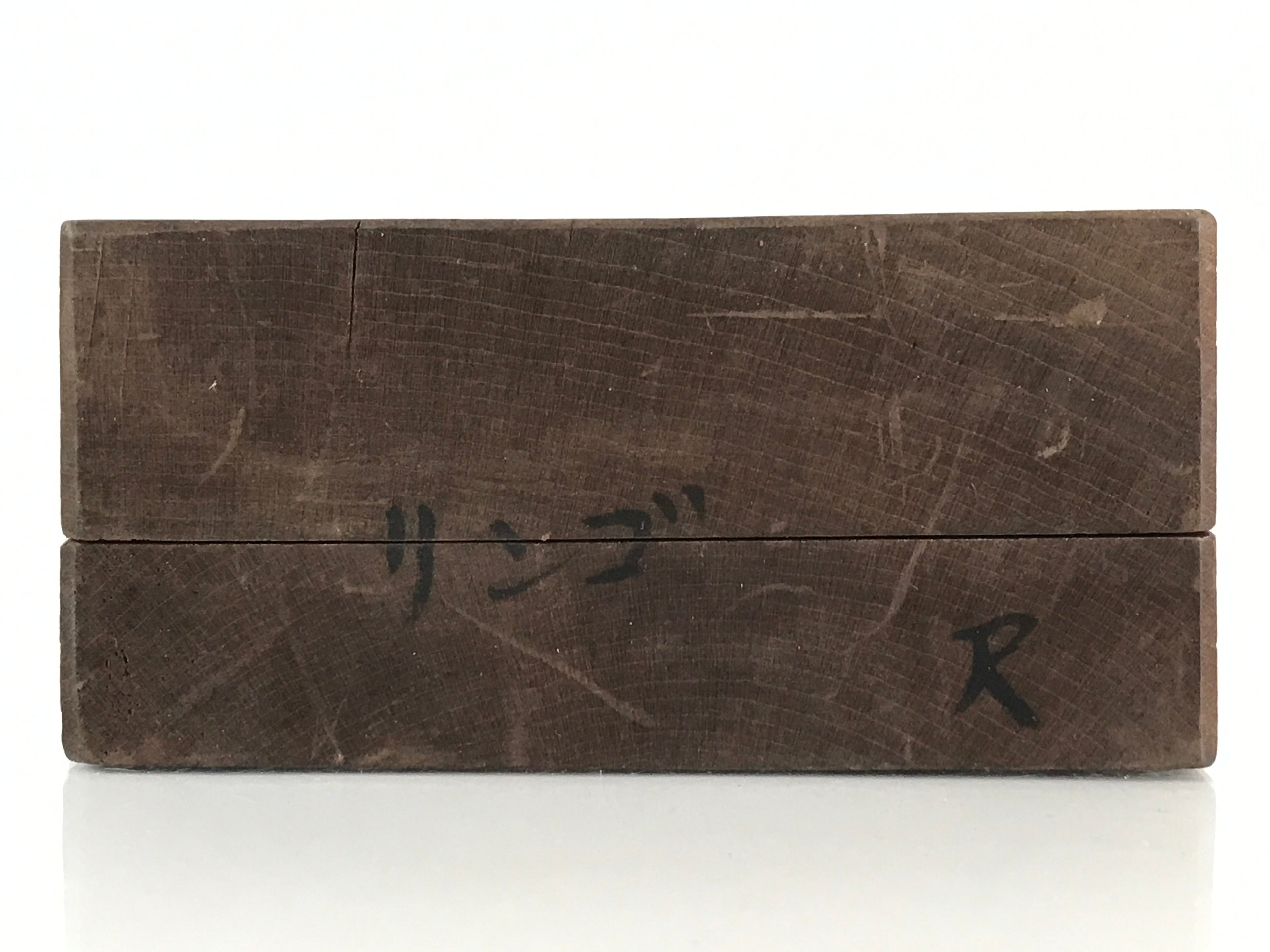 Japanese Wooden Cake Mold Kashigata Sweets Vtg Apple Round Kg398
