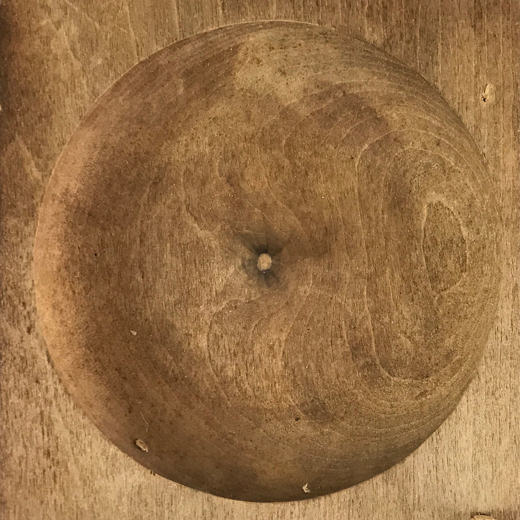 Japanese Wooden Cake Mold Kashigata Sweets Vtg Apple Round Kg398