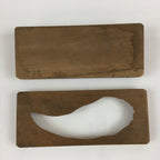 Japanese Wooden Cake Mold Kashigata Sweets Vtg Carving Bamboo Shoot Kg379