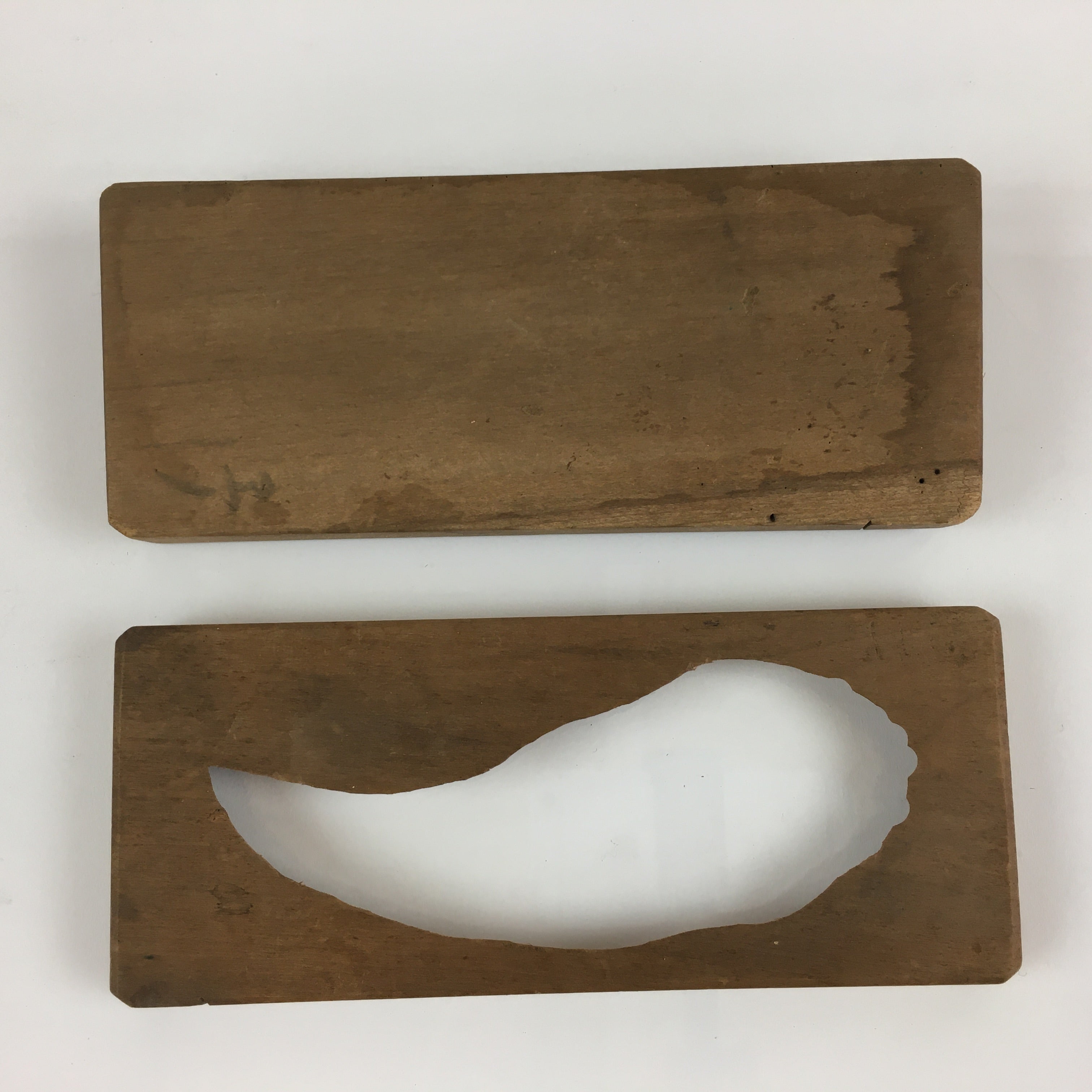 Japanese Wooden Cake Mold Kashigata Sweets Vtg Carving Bamboo Shoot Kg379