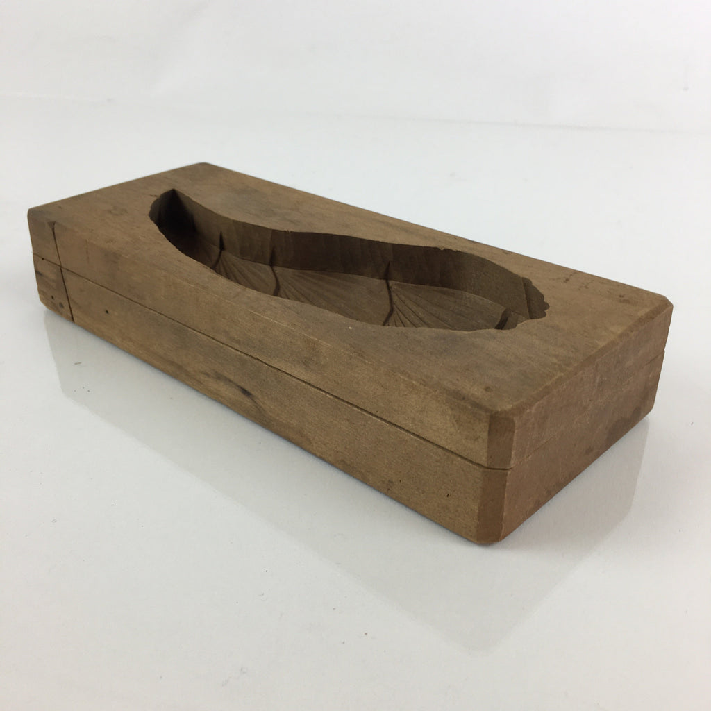 Japanese Wooden Cake Mold Kashigata Sweets Vtg Carving Bamboo Shoot Kg379