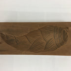 Japanese Wooden Cake Mold Kashigata Sweets Vtg Carving Bamboo Shoot Kg379