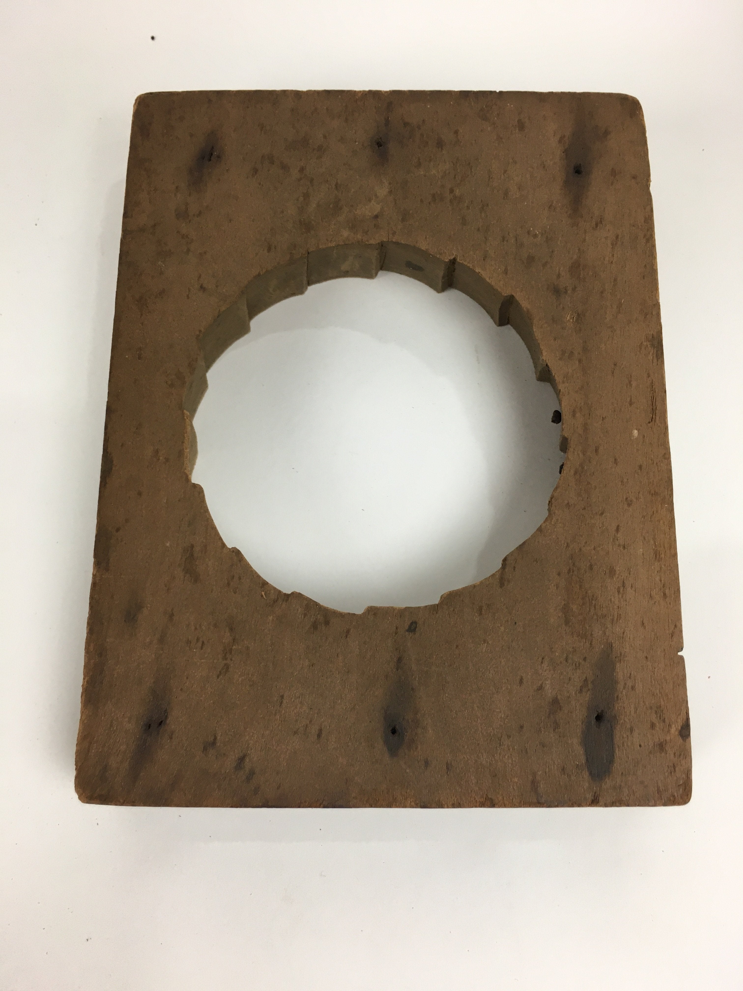 Japanese Wooden Cake Mold Kashigata Sweets Vtg Carving Bay laurel Celebration Kg