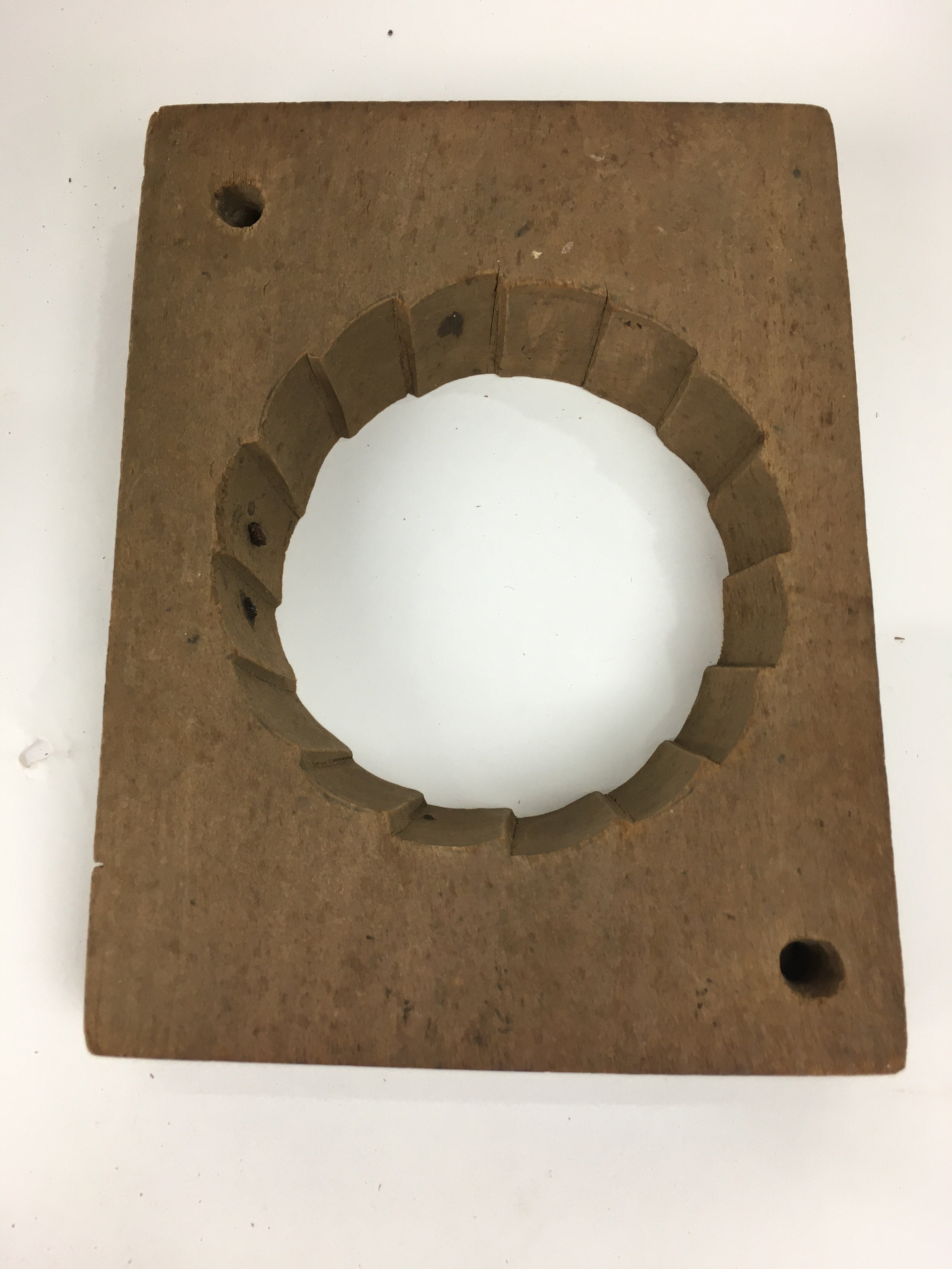 Japanese Wooden Cake Mold Kashigata Sweets Vtg Carving Bay laurel Celebration Kg
