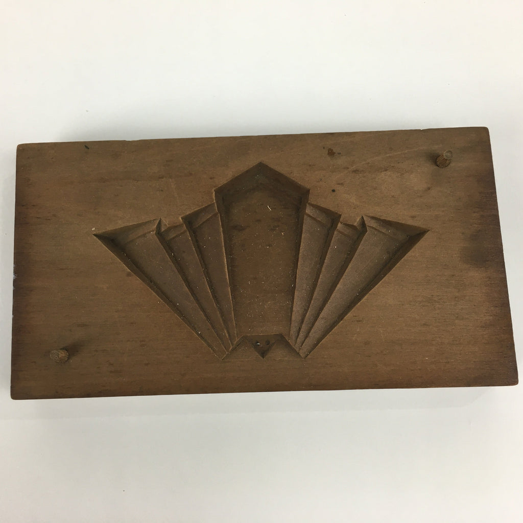 Japanese Wooden Cake Mold Kashigata Sweets Vtg Carving Brown Butterfly Kg345