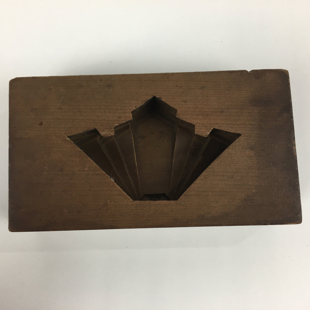 Japanese Wooden Cake Mold Kashigata Sweets Vtg Carving Brown Butterfly Kg345