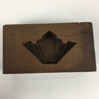 Japanese Wooden Cake Mold Kashigata Sweets Vtg Carving Brown Butterfly Kg345