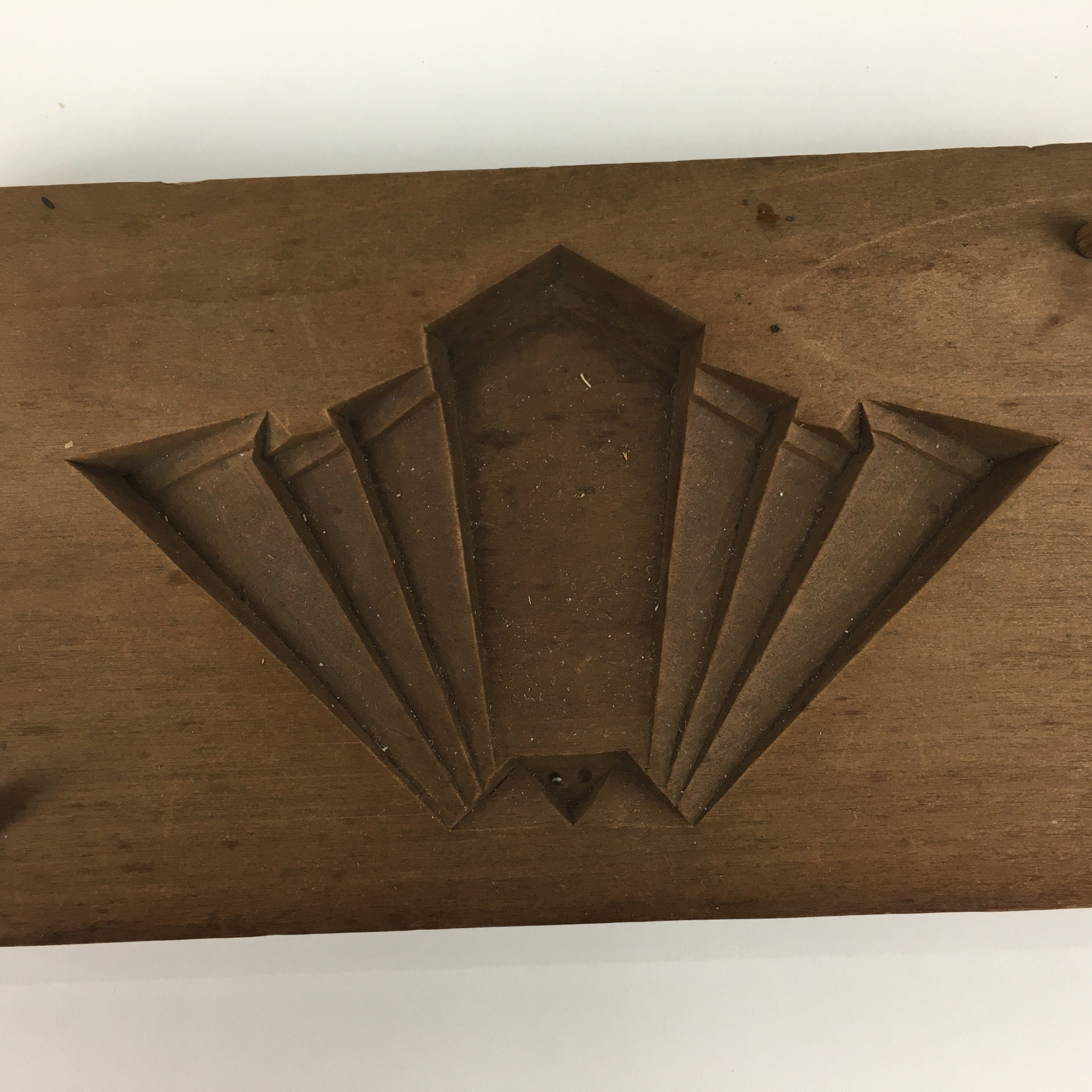 Japanese Wooden Cake Mold Kashigata Sweets Vtg Carving Brown Butterfly Kg345