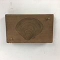 Japanese Wooden Cake Mold Kashigata Sweets Vtg Carving Brown Clam Kg299