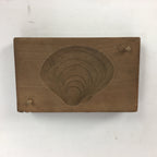 Japanese Wooden Cake Mold Kashigata Sweets Vtg Carving Brown Clam Kg299