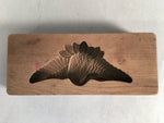 Japanese Wooden Cake Mold Kashigata Sweets Vtg Carving Brown Crane Kg290