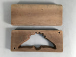 Japanese Wooden Cake Mold Kashigata Sweets Vtg Carving Brown Crane Kg290