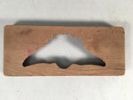 Japanese Wooden Cake Mold Kashigata Sweets Vtg Carving Brown Crane Kg290
