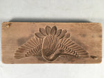 Japanese Wooden Cake Mold Kashigata Sweets Vtg Carving Brown Crane Kg290
