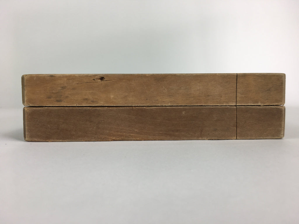 Japanese Wooden Cake Mold Kashigata Sweets Vtg Carving Brown Crane Kg359