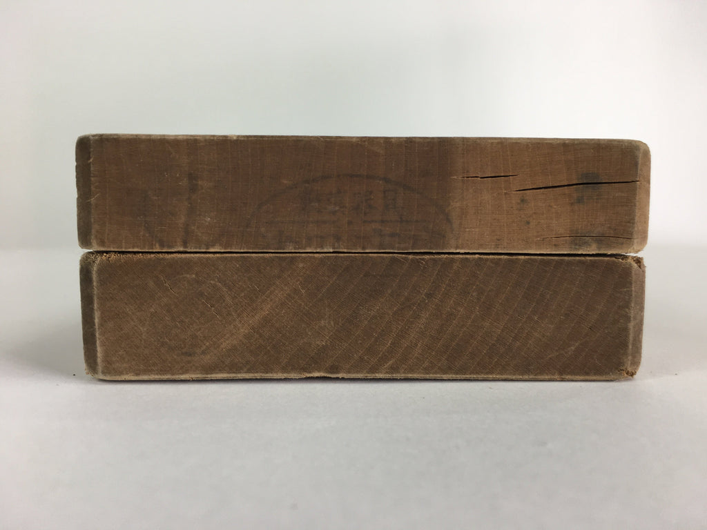 Japanese Wooden Cake Mold Kashigata Sweets Vtg Carving Brown Crane Kg359