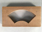 Japanese Wooden Cake Mold Kashigata Sweets Vtg Carving Brown Folding Fan Kg289