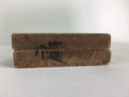 Japanese Wooden Cake Mold Kashigata Sweets Vtg Carving Brown Folding Fan Kg363