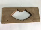 Japanese Wooden Cake Mold Kashigata Sweets Vtg Carving Brown Folding Fan Kg363