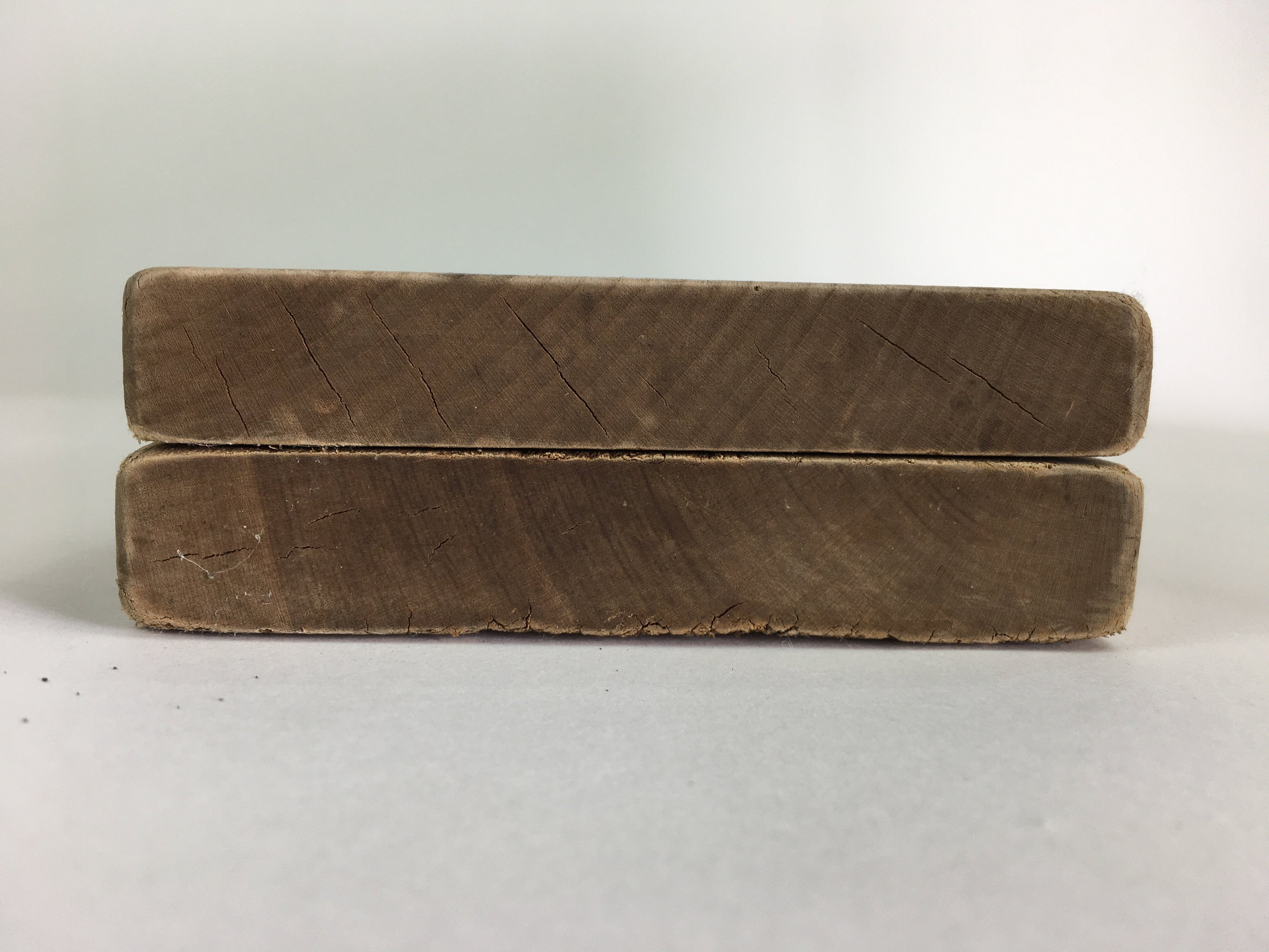 Japanese Wooden Cake Mold Kashigata Sweets Vtg Carving Brown Folding Fan Kg363