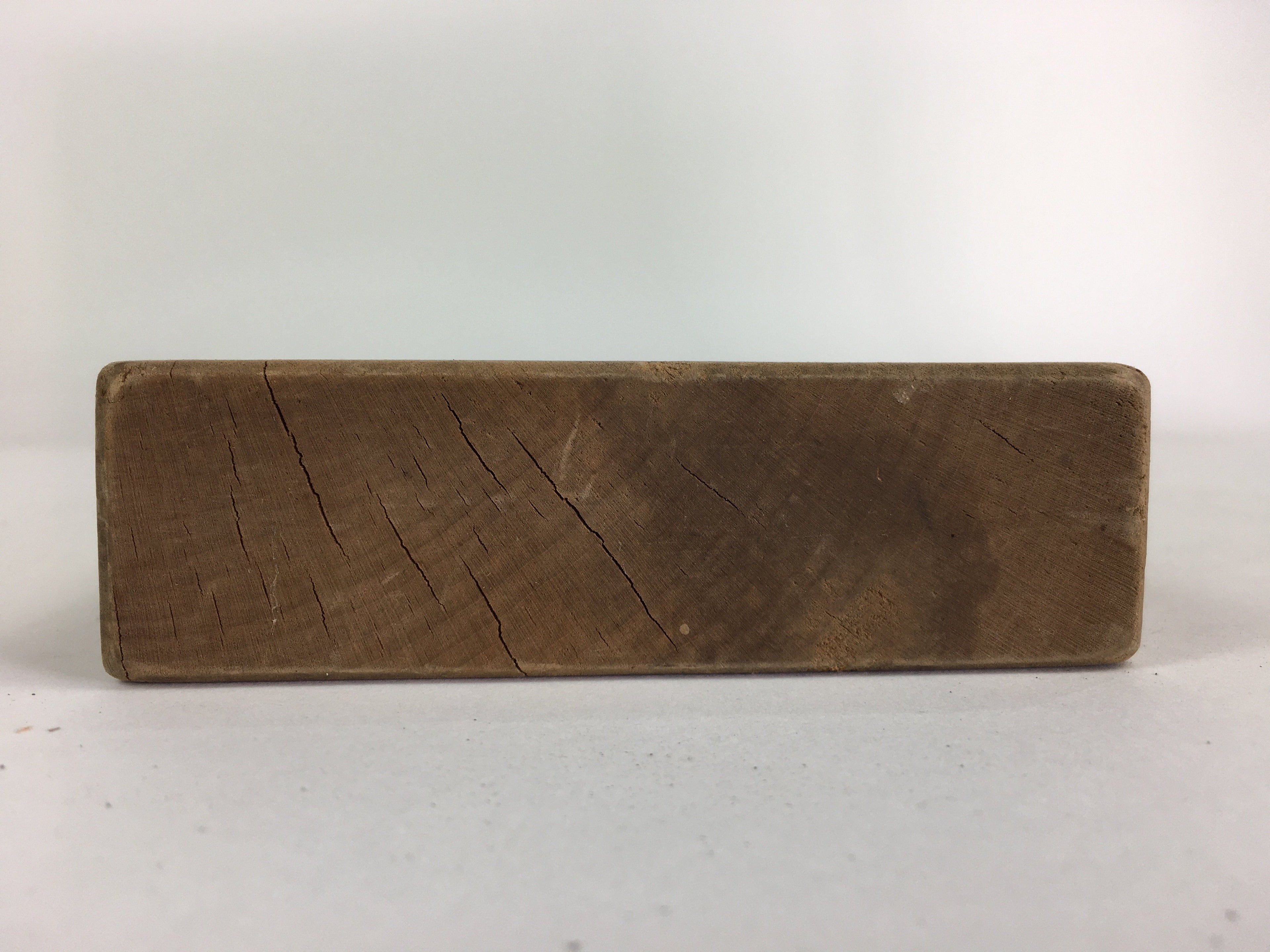 Japanese Wooden Cake Mold Kashigata Sweets Vtg Carving Brown Folding Fan Kg373