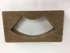 Japanese Wooden Cake Mold Kashigata Sweets Vtg Carving Brown Folding Fan Kg373