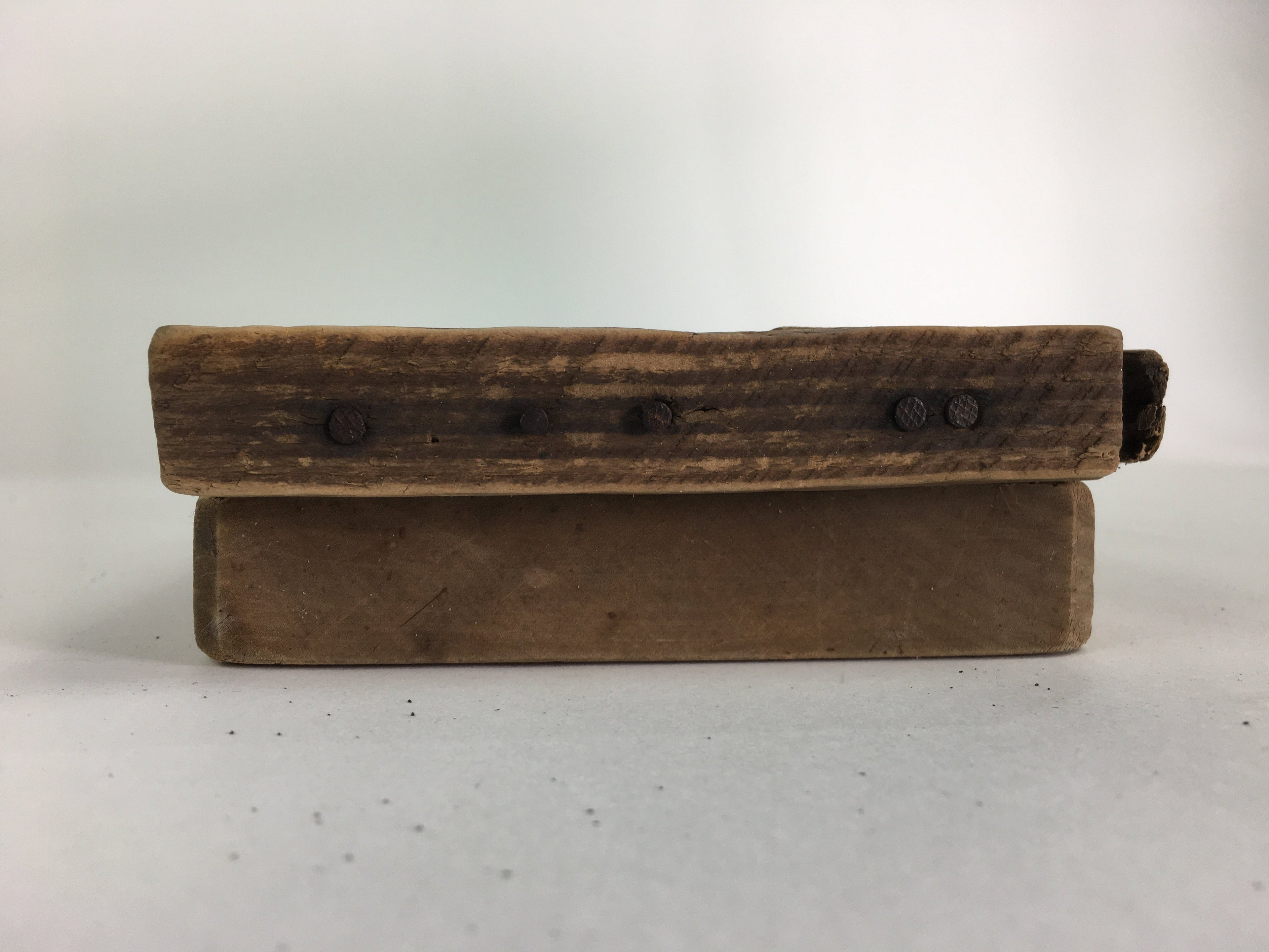 Japanese Wooden Cake Mold Kashigata Sweets Vtg Carving Brown Lotus Flower Kg368