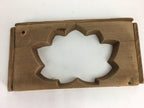Japanese Wooden Cake Mold Kashigata Sweets Vtg Carving Brown Lotus Flower Kg368
