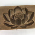 Japanese Wooden Cake Mold Kashigata Sweets Vtg Carving Brown Lotus Flower Kg368