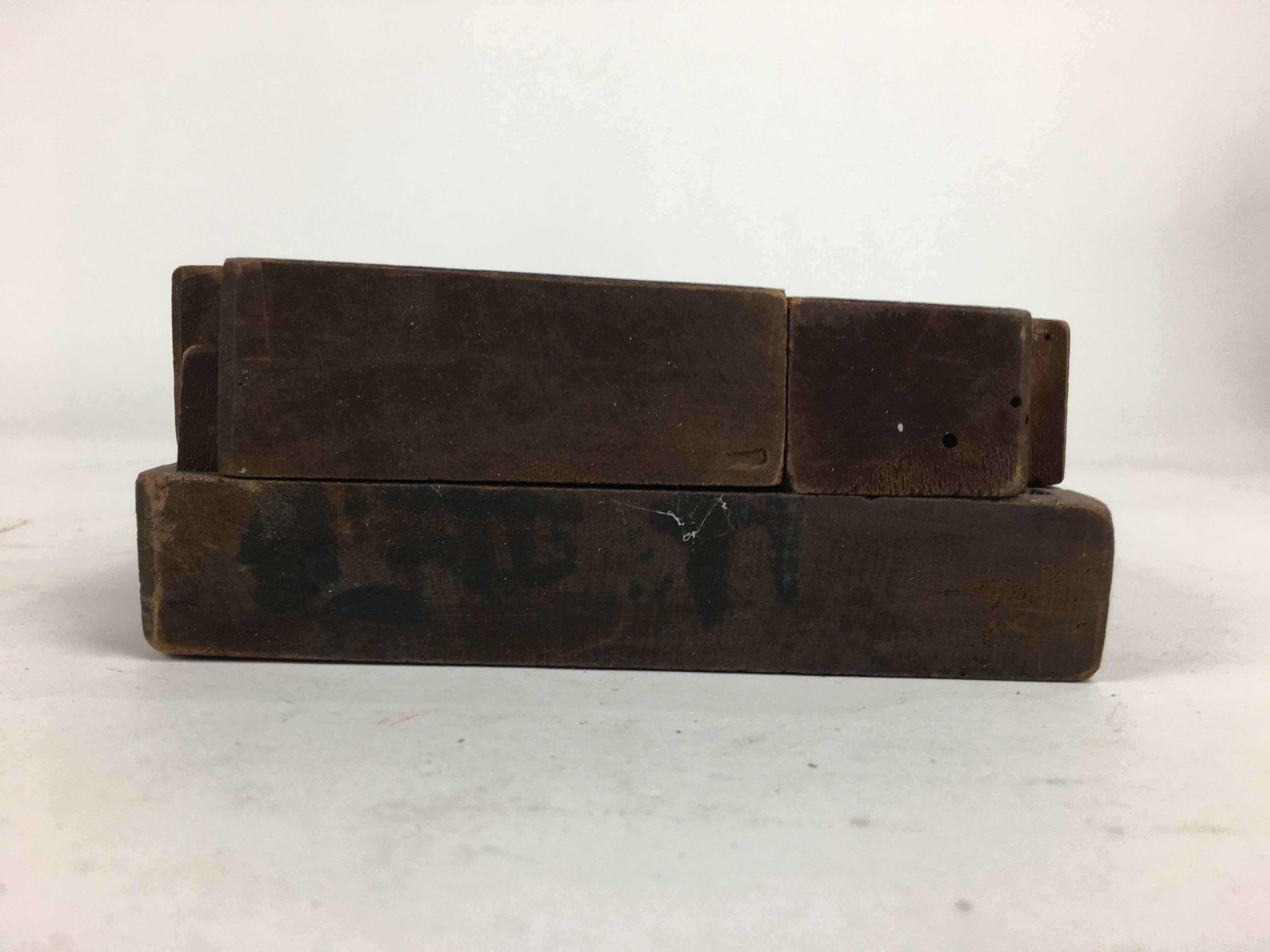 Japanese Wooden Cake Mold Kashigata Sweets Vtg Carving Brown Mt.Fuji Kg343