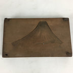 Japanese Wooden Cake Mold Kashigata Sweets Vtg Carving Brown Mt.Fuji Kg343