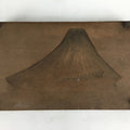 Japanese Wooden Cake Mold Kashigata Sweets Vtg Carving Brown Mt.Fuji Kg343